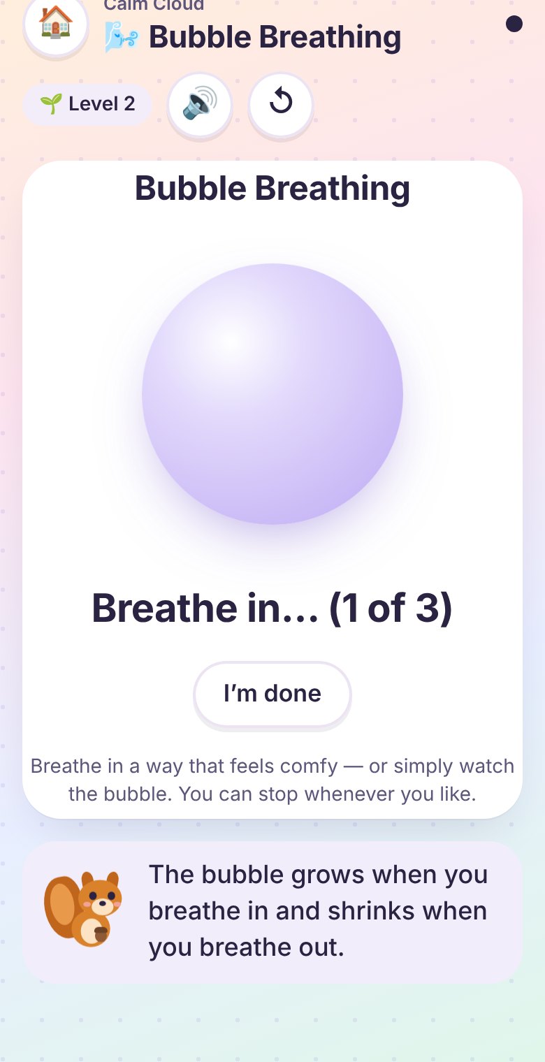 Calm Cloud: bubble breathing exercise